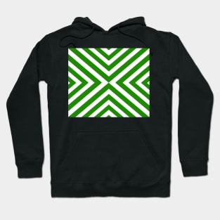 Abstract triangles geometric pattern - green and white. Hoodie